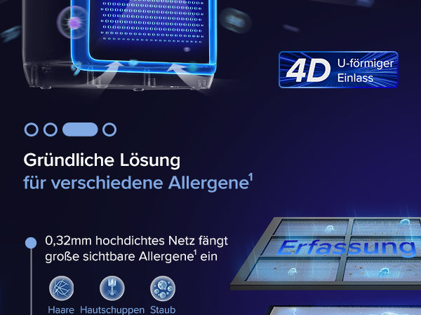 Levoit Vital 200S Luftreiniger mit hochdichtem Netz und 99,97% effektiver Filtration, entfernt Allergene wie Staub, Pollen und Schimmel.