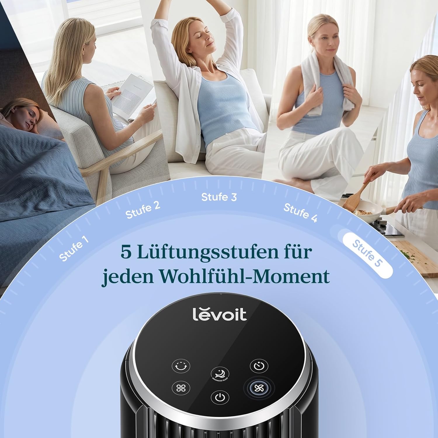 LEVOIT Classic36AC Turmventilator Schwarz