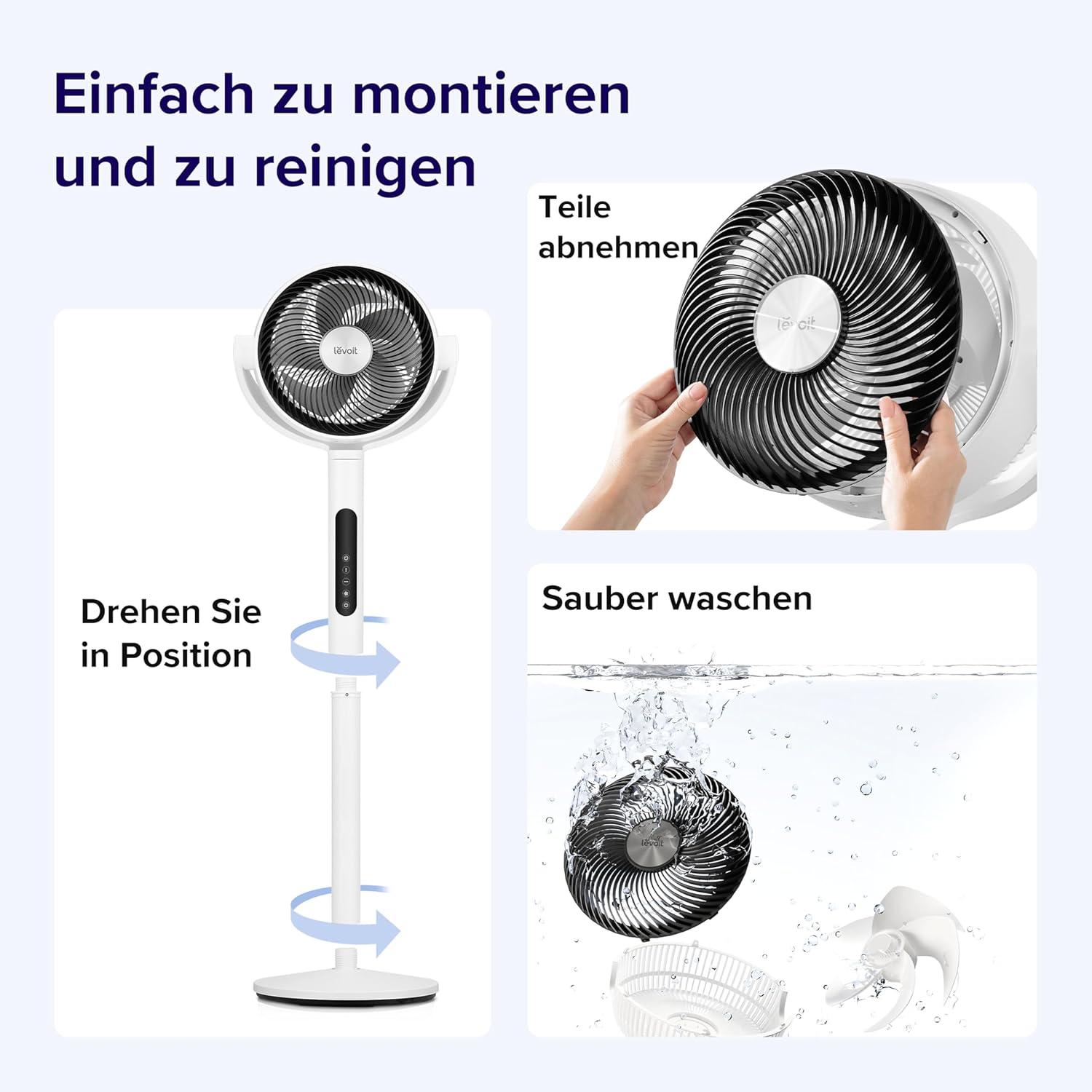 Levoit leiser Standventilator LPF-R432-WEU
