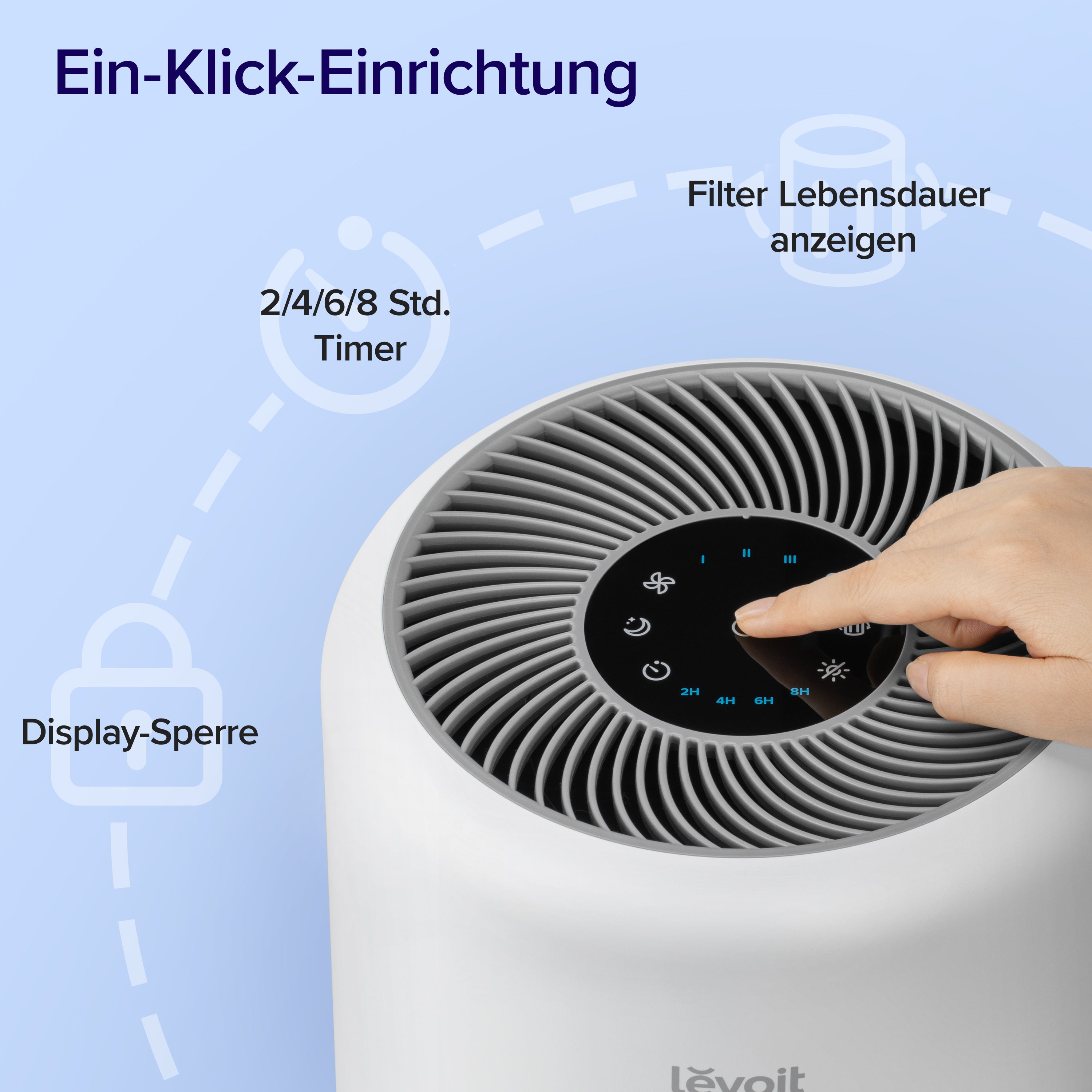 Levoit Core® 300 mit Touchscreen und Timer-Funktion