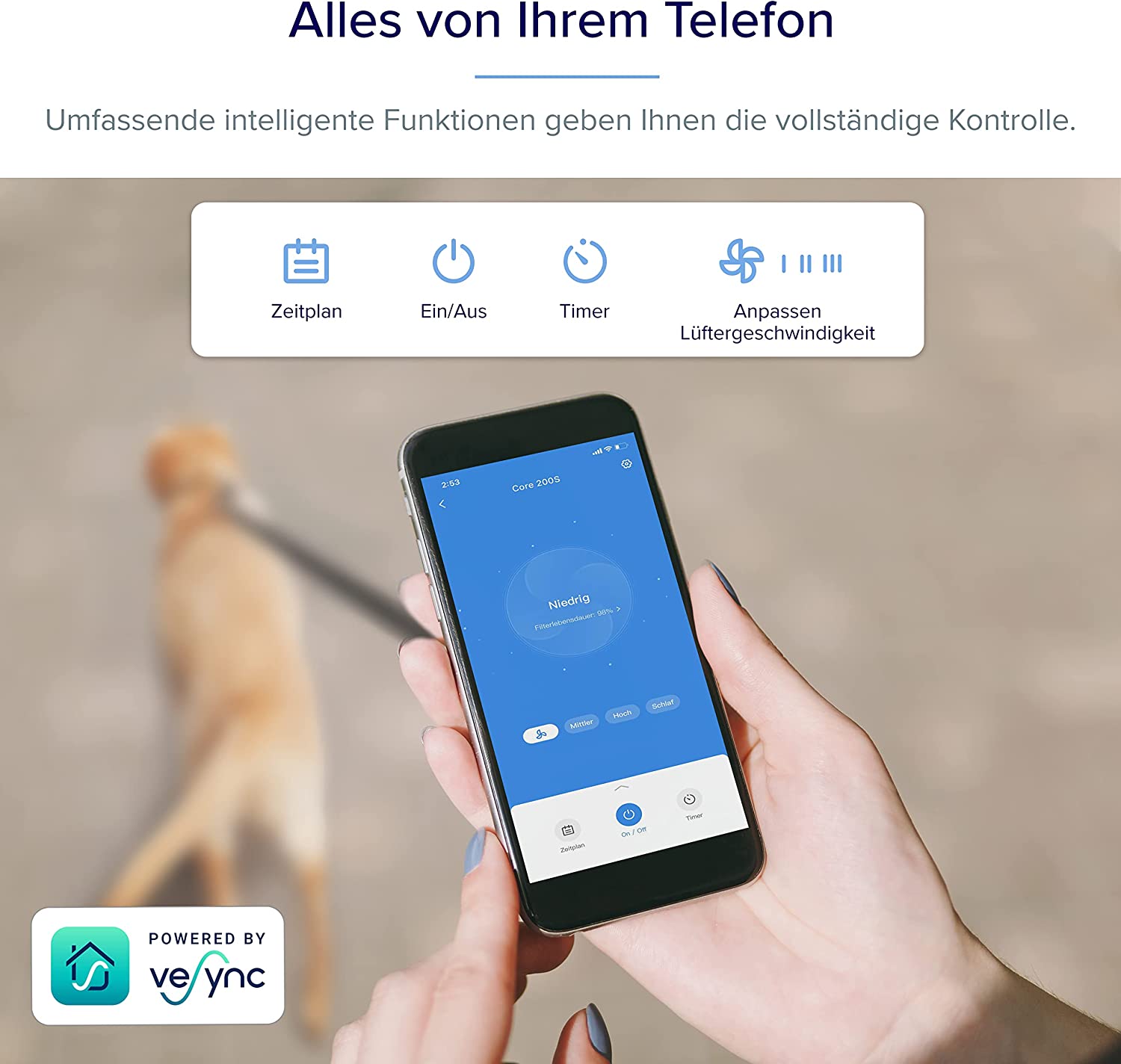 Levoit Luftreiniger Steuerung per VeSync App
