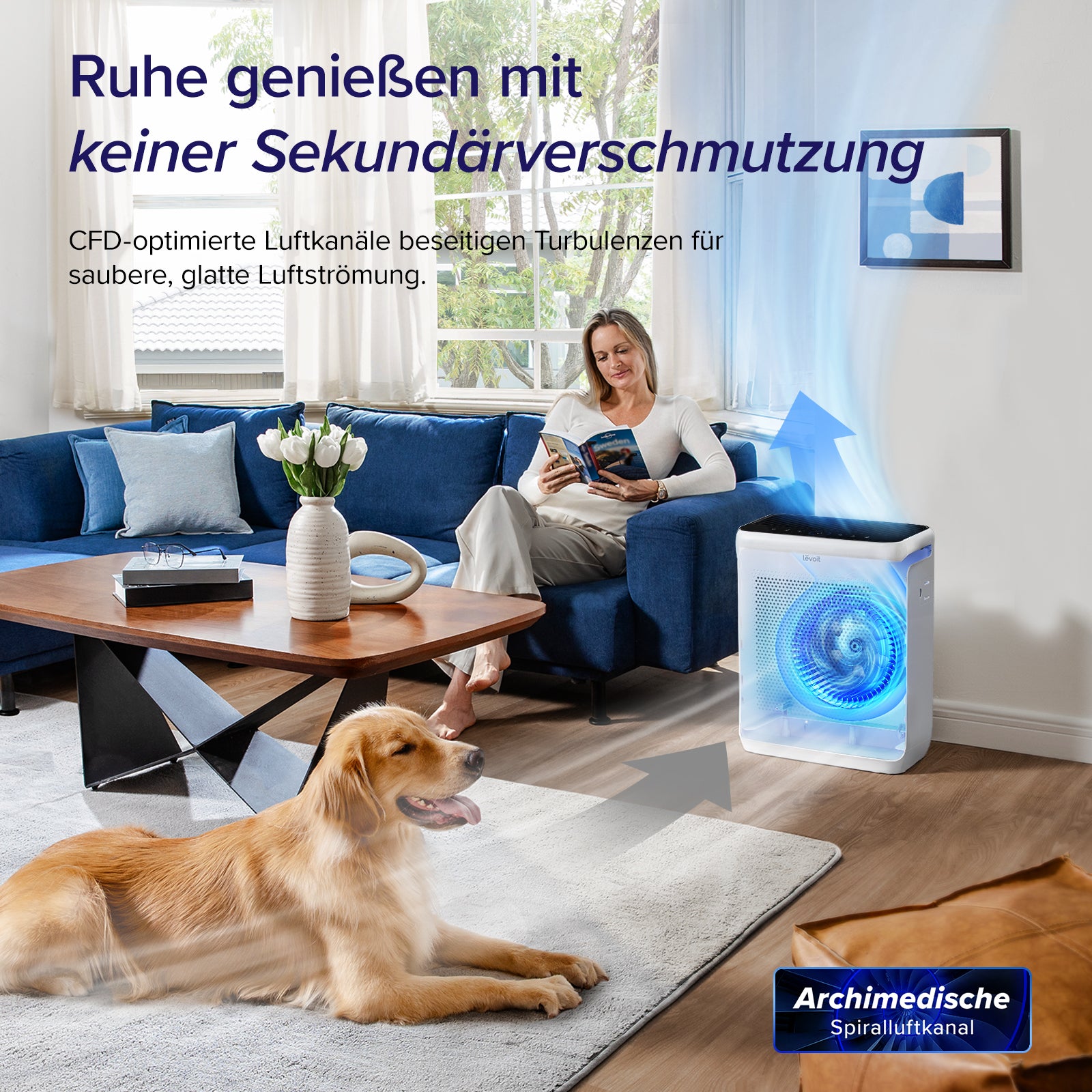 Levoit Vital 200S Luftreiniger mit CFD-optimierten Luftkanälen für ruhige, saubere Luft ohne Sekundärverschmutzung