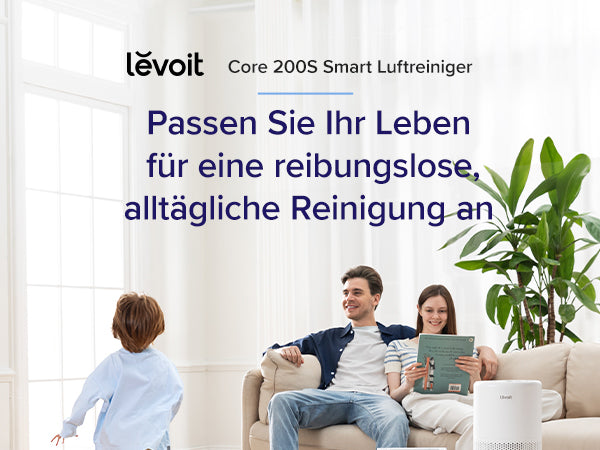 Levoit Core® 200S Luftreiniger: Smart, effizient und ideal für eine saubere Luftqualität in Ihrem Zuhause, geeignet für Allergiker.