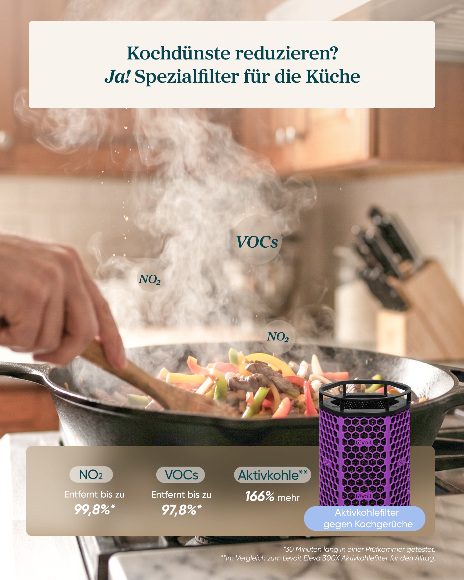 Levoit Eleva 300X Luftreiniger Filter für Rauch & Feinstaub