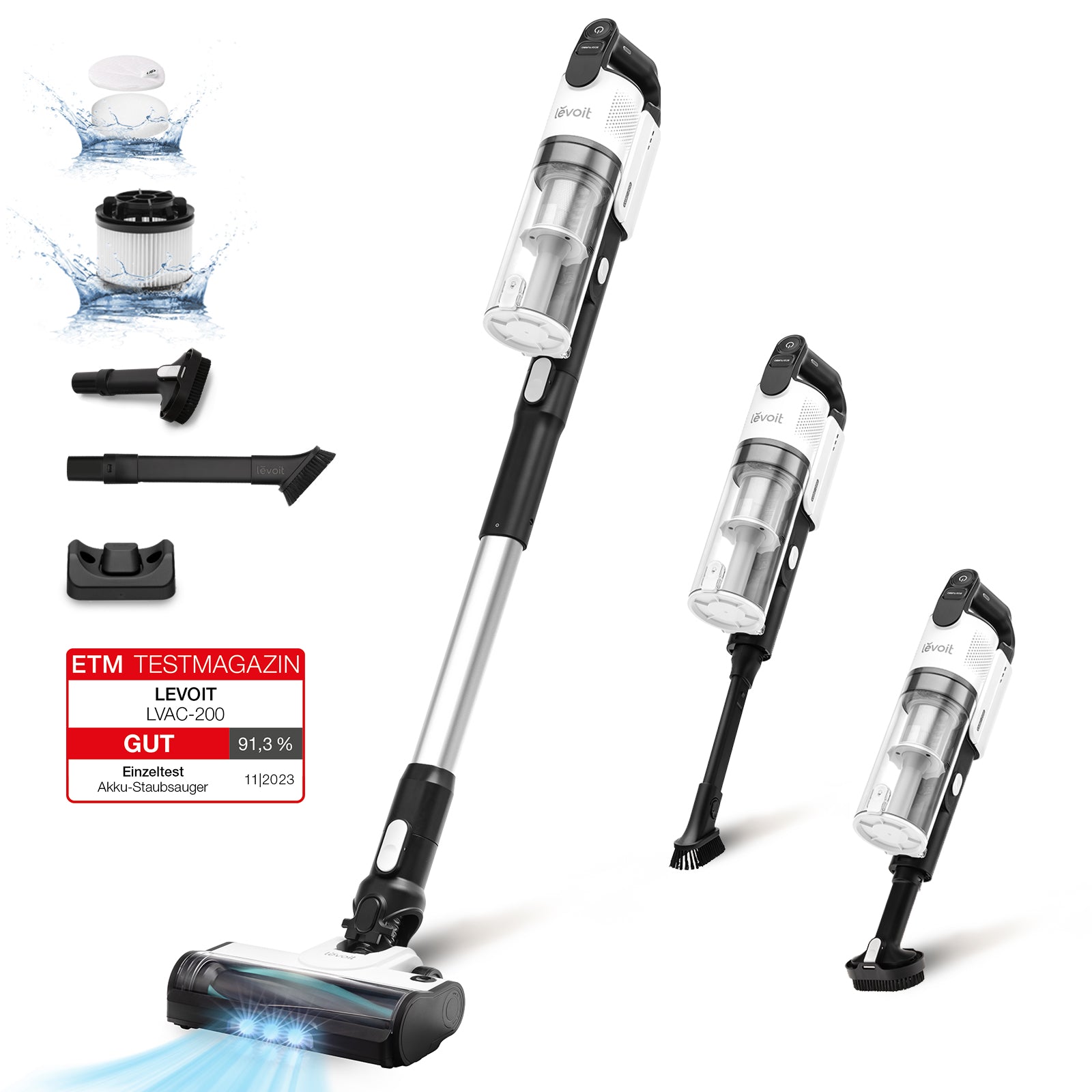 Levoit LVAC-200 Akku-Staubsauger + Ersatzfilter - set