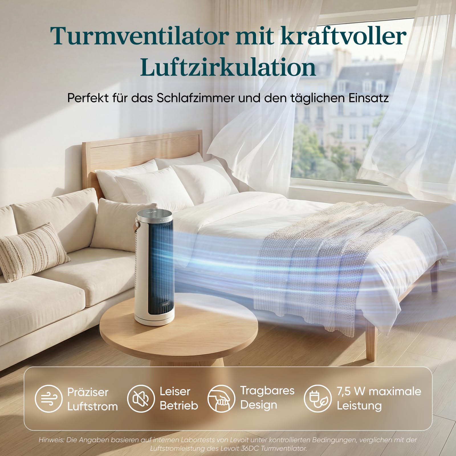 Levoit Windi Tischventilator für Schreibtisch & Nachttisch