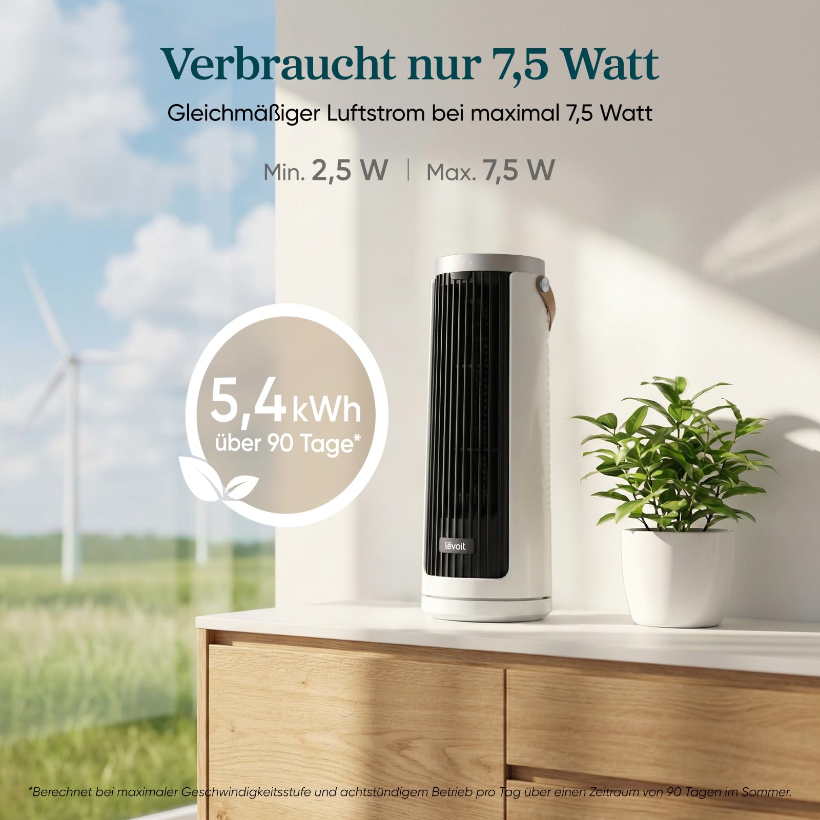Levoit Windi Tischventilator für Schreibtisch & Nachttisch