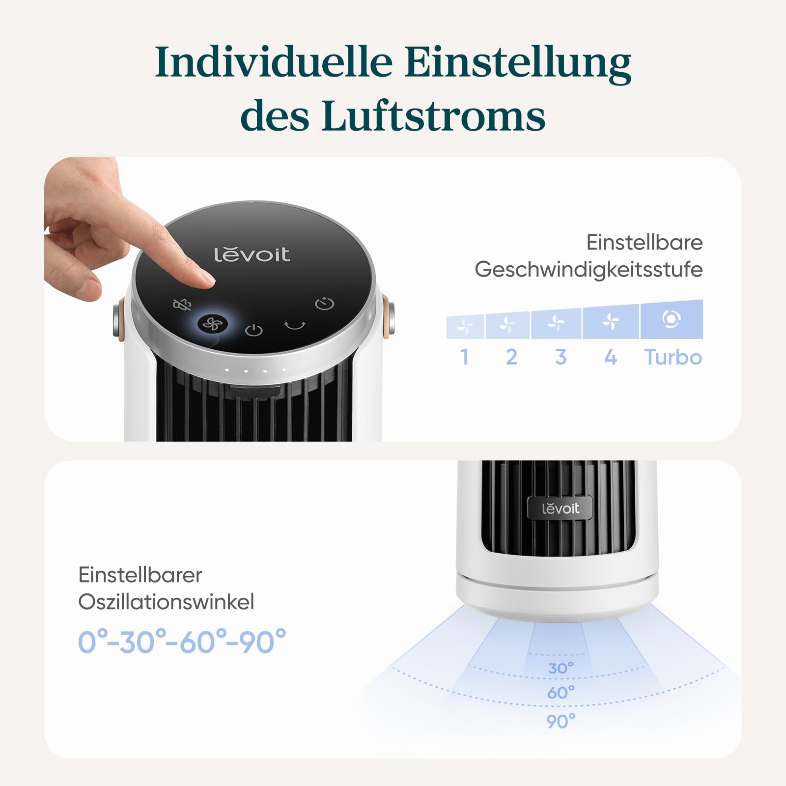Levoit Windi Tischventilator für Schreibtisch & Nachttisch