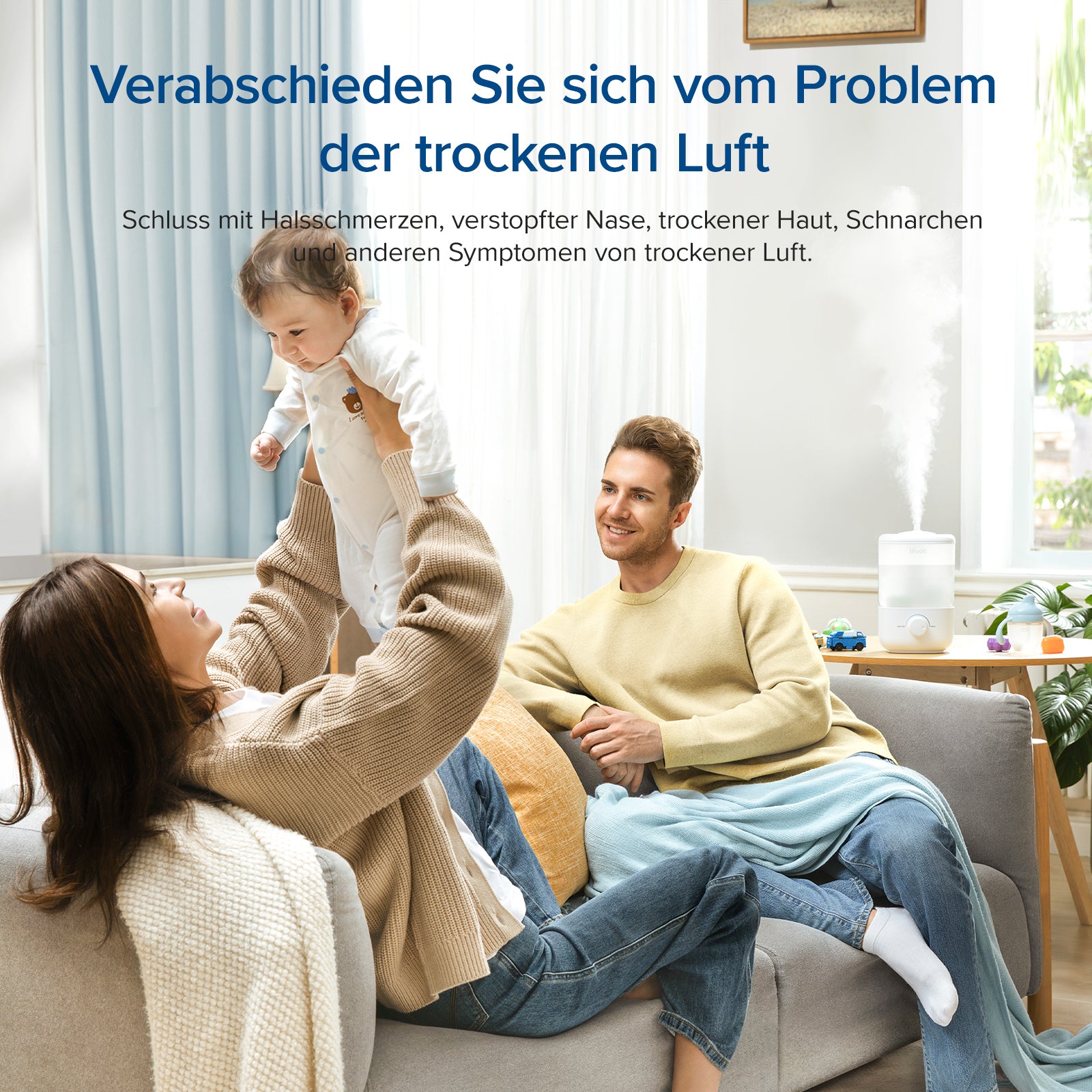 Levoit Classic 160 Luftbefeuchter gegen trockene Luft im Wohnzimmer
