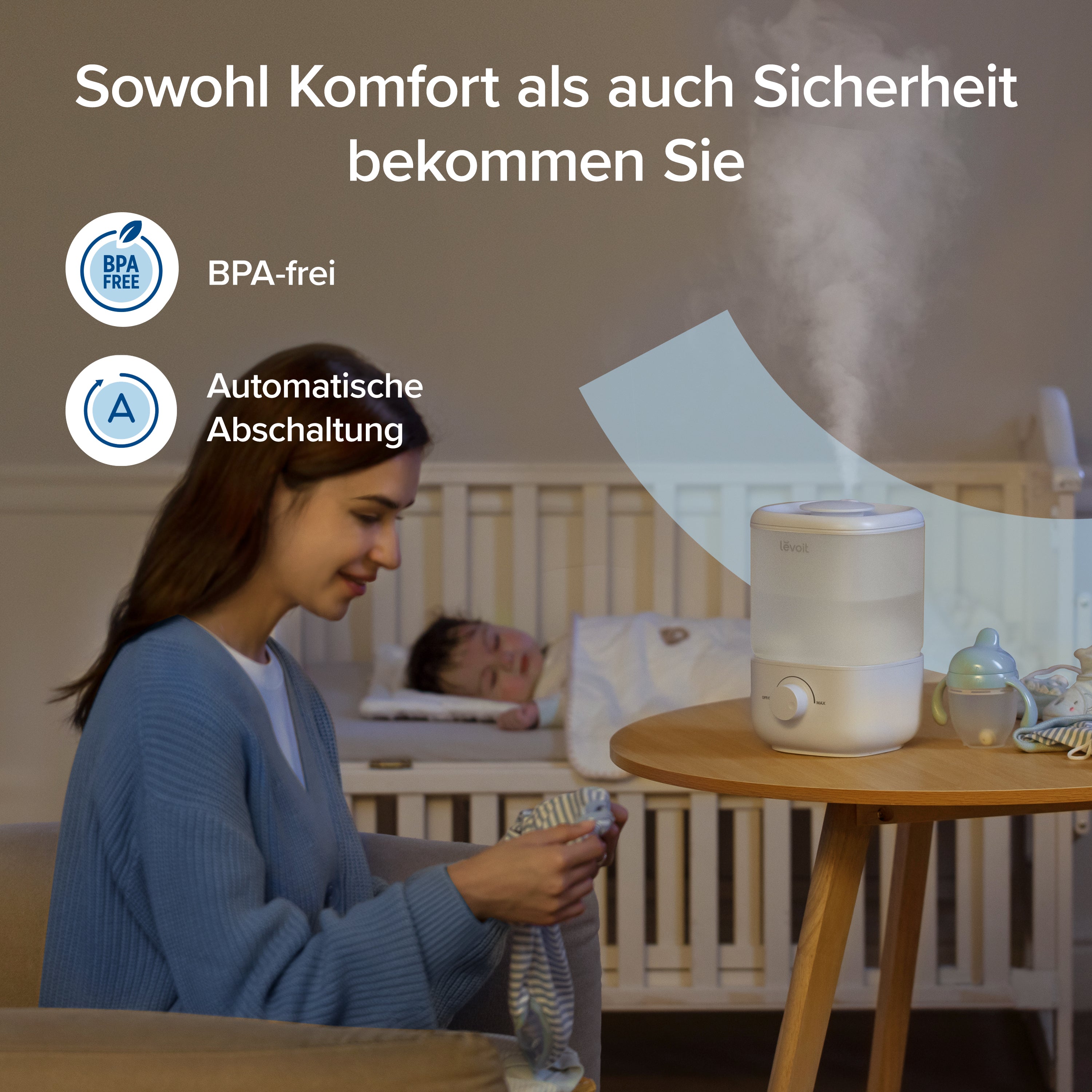 Levoit Classic 160 Luftbefeuchter sicher BPA-frei mit Auto-Abschaltung