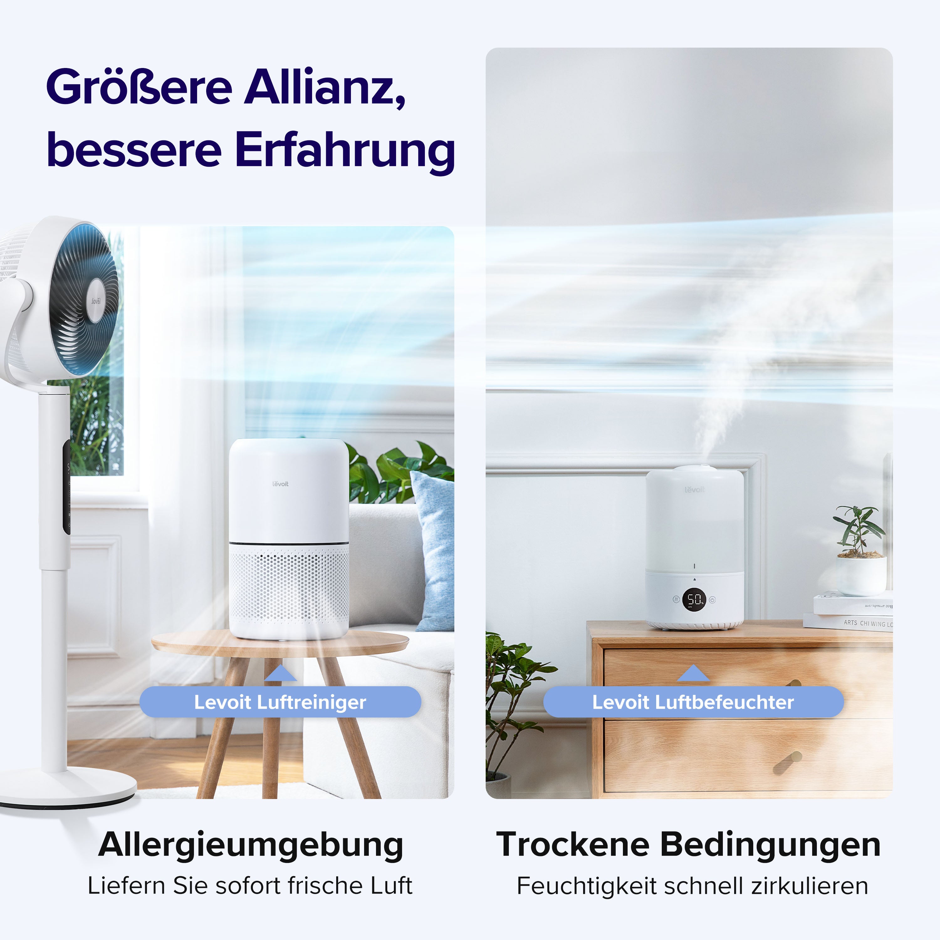 Levoit leiser Standventilator LPF-R432-WEU