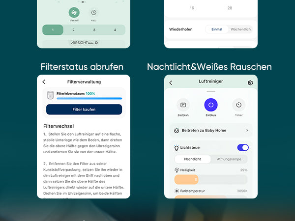 Levoit Sprout Luftreiniger - Maximale Kontrolle über das Gerät mit der Smartphone-App, inklusive Anpassung des Zeitplans, Filterstatus und Nachtlicht