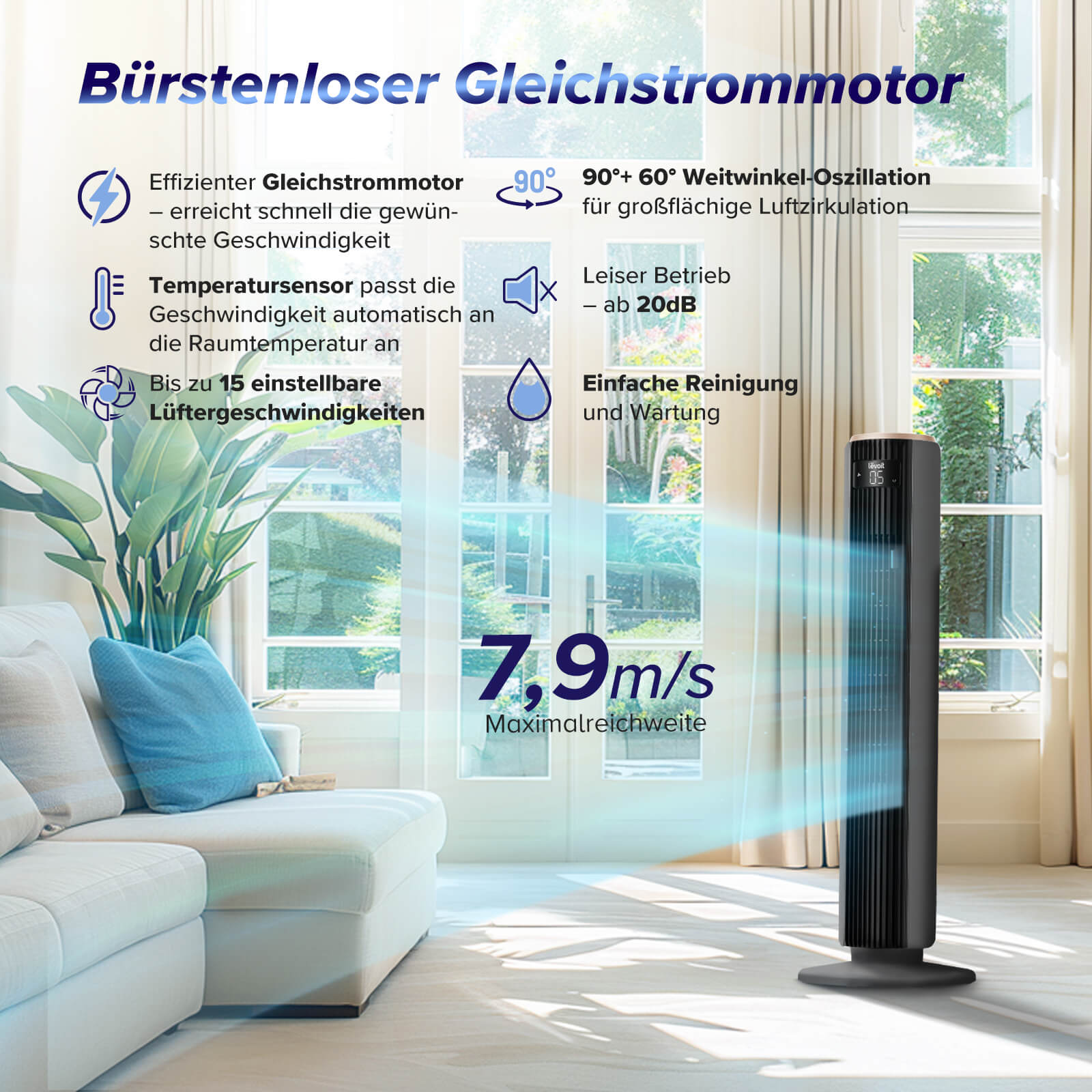 Levoit TempSense 36 DC Turmventilator