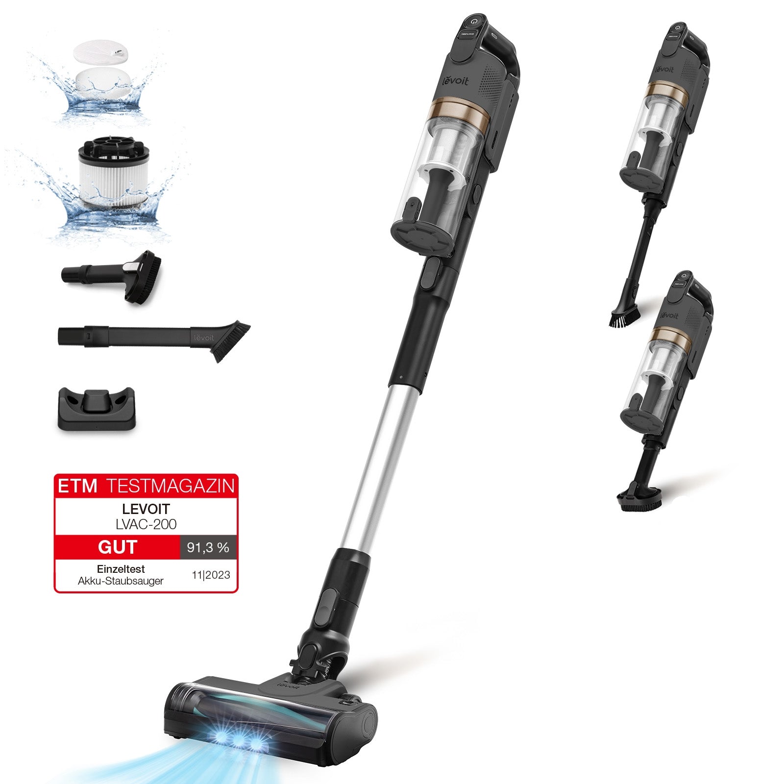 Levoit LVAC-200 Akku-Staubsauger - Grau Edition
