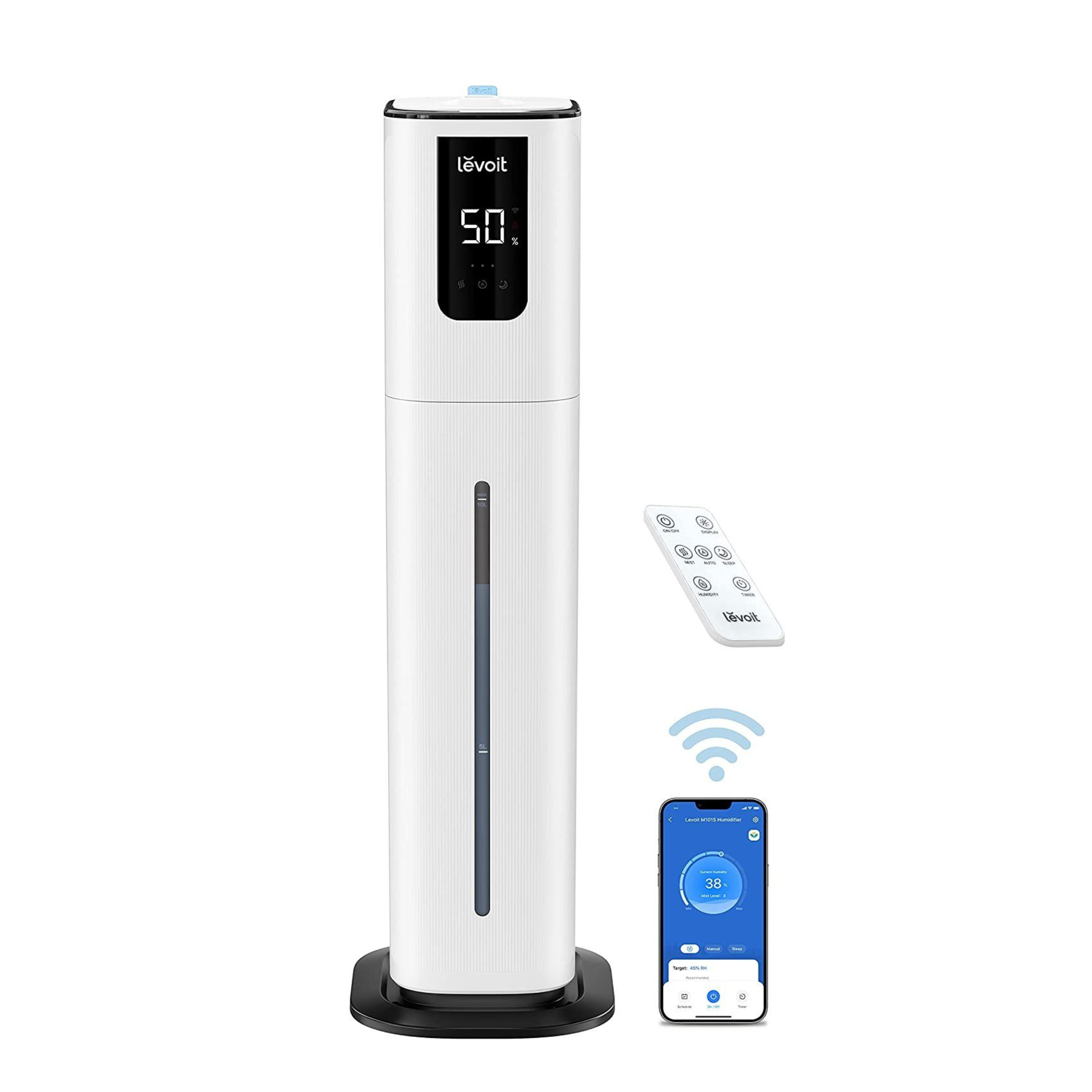 Levoit OasisMist 1000S Luftbefeuchter mit App-Steuerung, Aromatherapie und Kalkreduzierung für Räume bis 55 m².