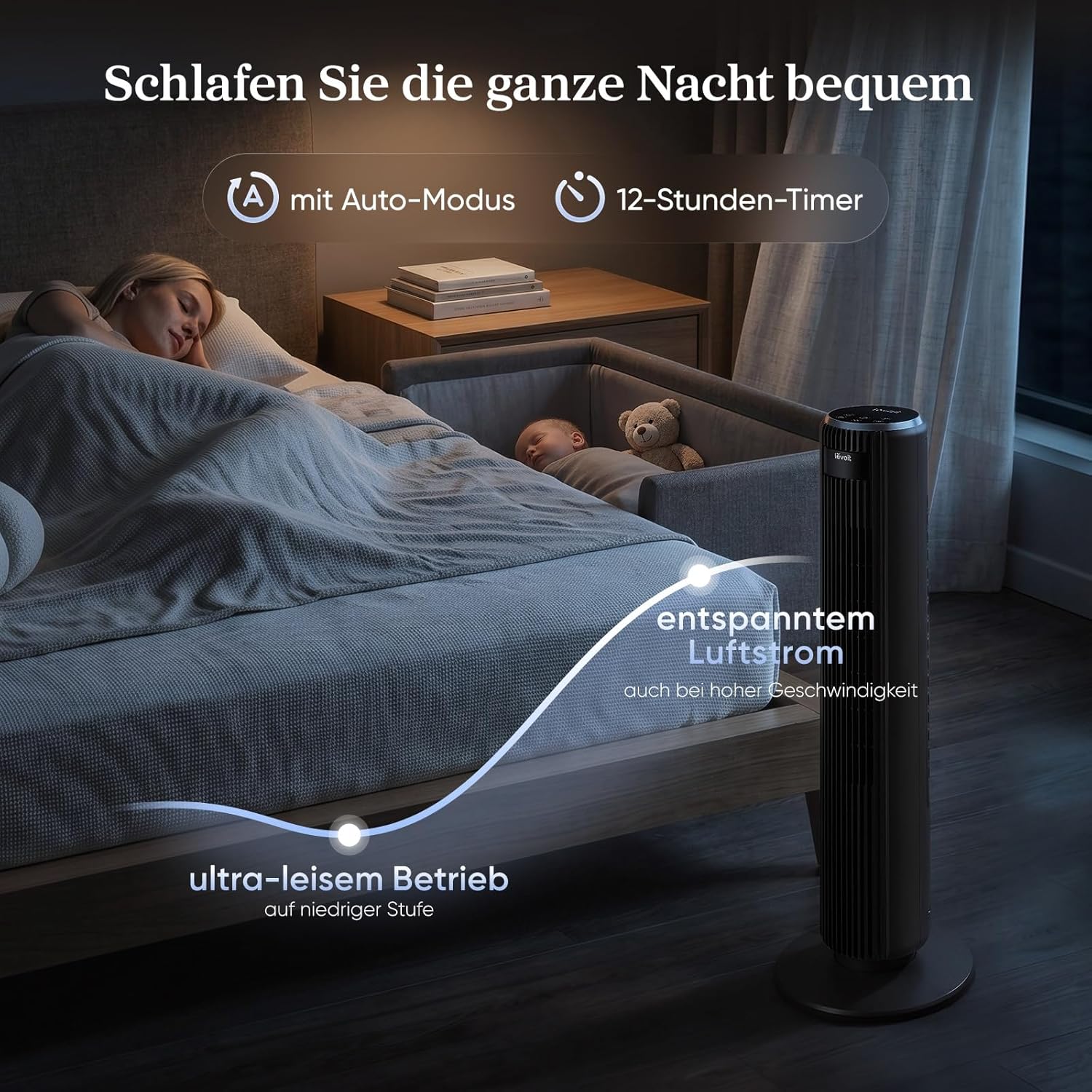 LEVOIT Classic36AC Turmventilator Schwarz
