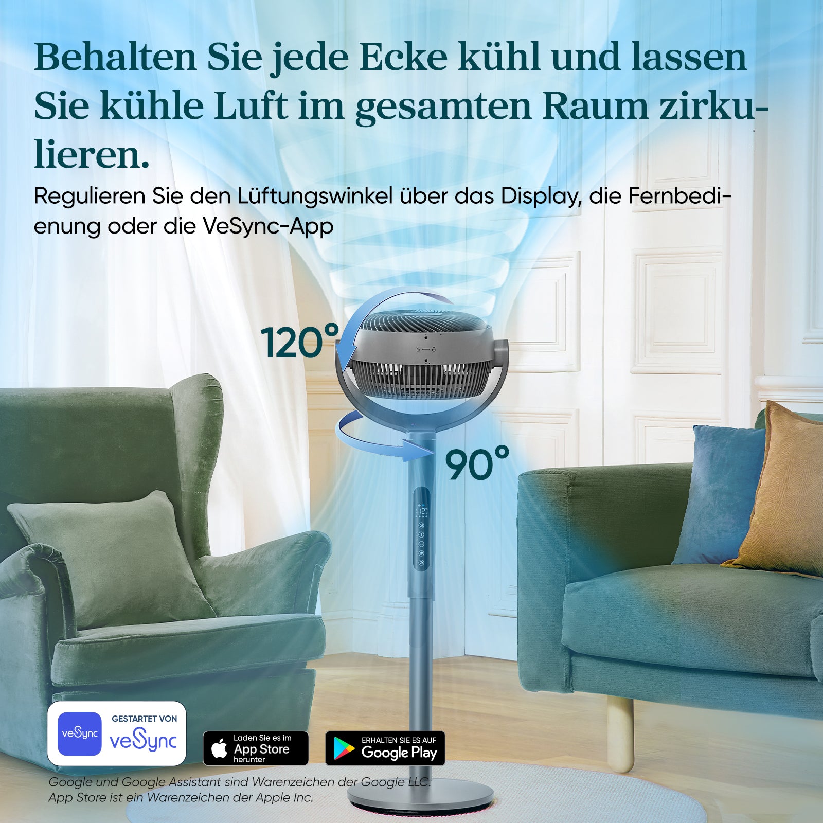 Levoit leiser Standventilator mit App-Steuerung