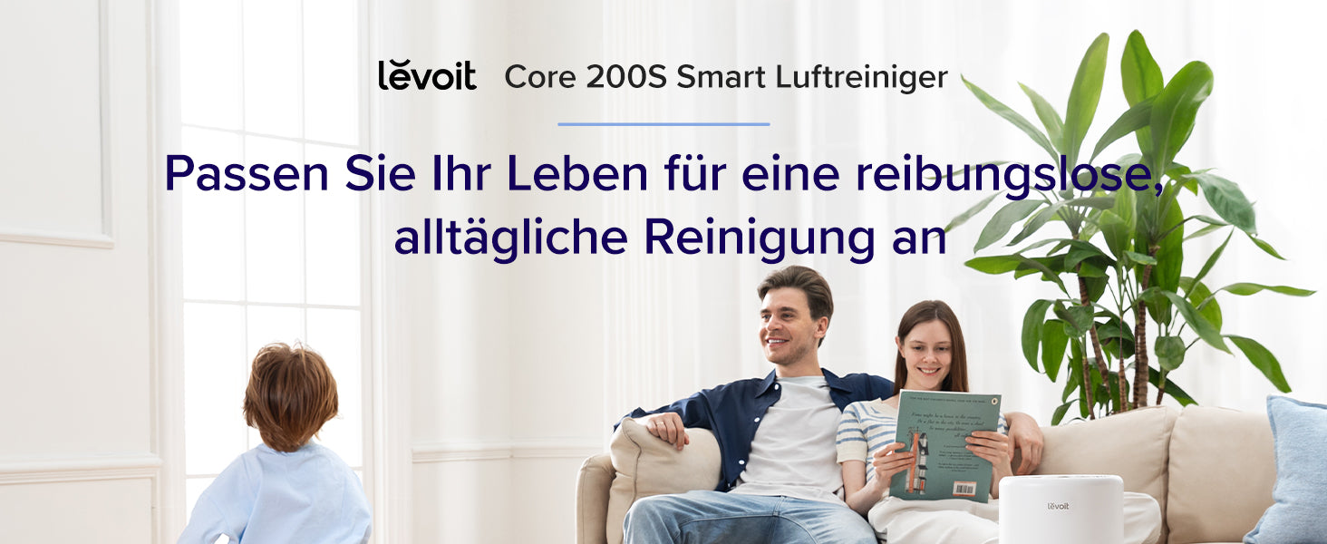 Levoit Core® 200S Luftreiniger: Smart, effizient und ideal für eine saubere Luftqualität in Ihrem Zuhause, geeignet für Allergiker.