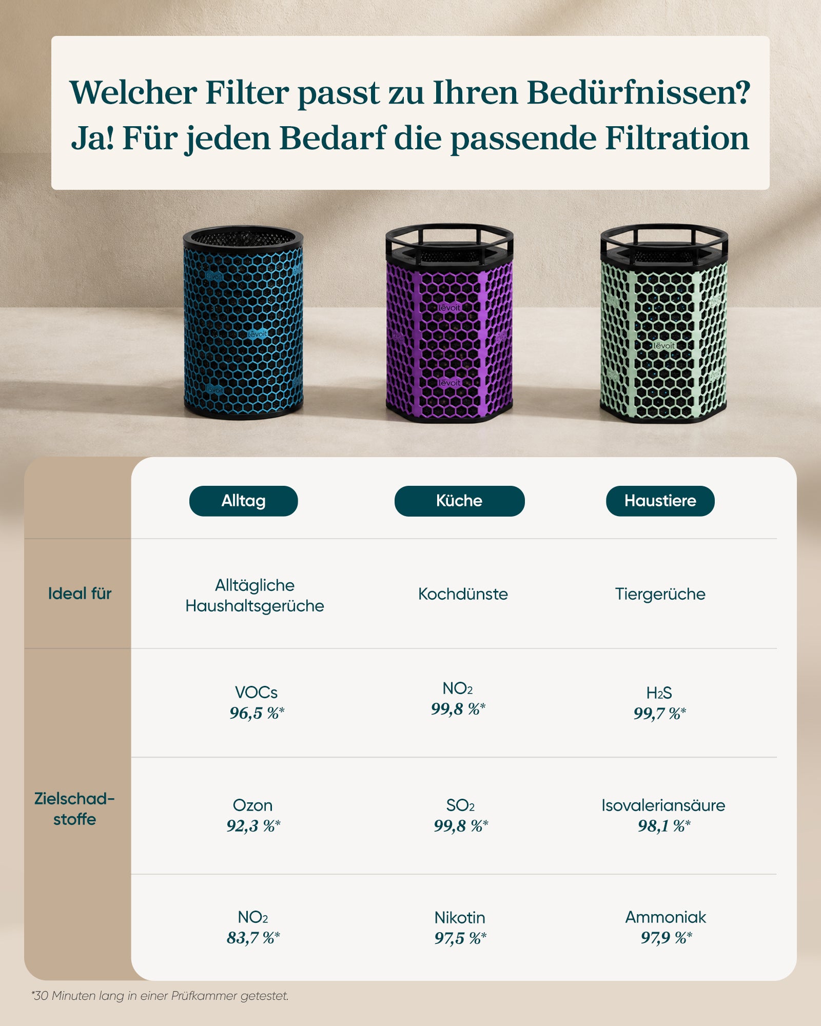 Levoit Eleva 300X Luftreiniger Filter für Rauch & Feinstaub