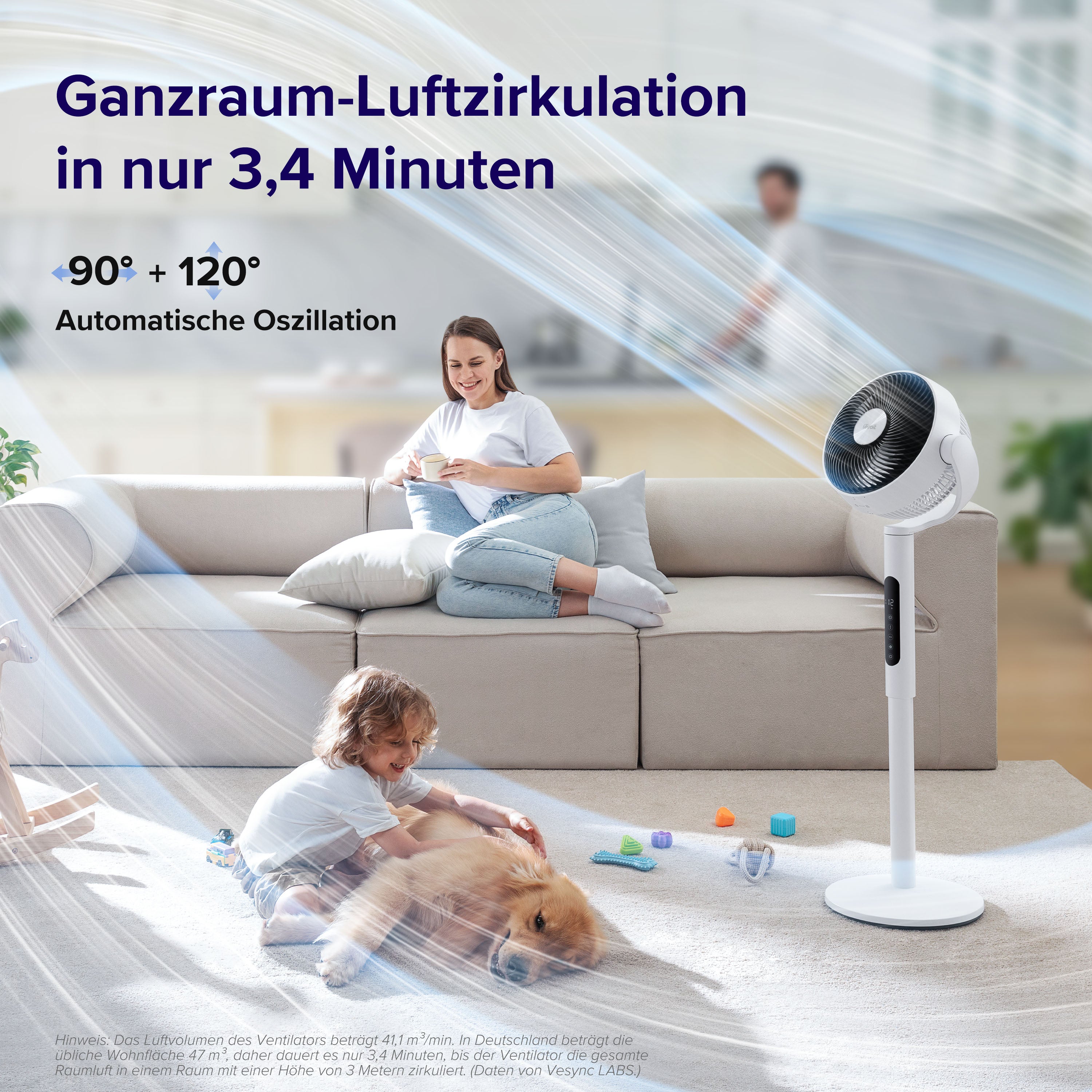 Levoit leiser Standventilator LPF-R432-WEU