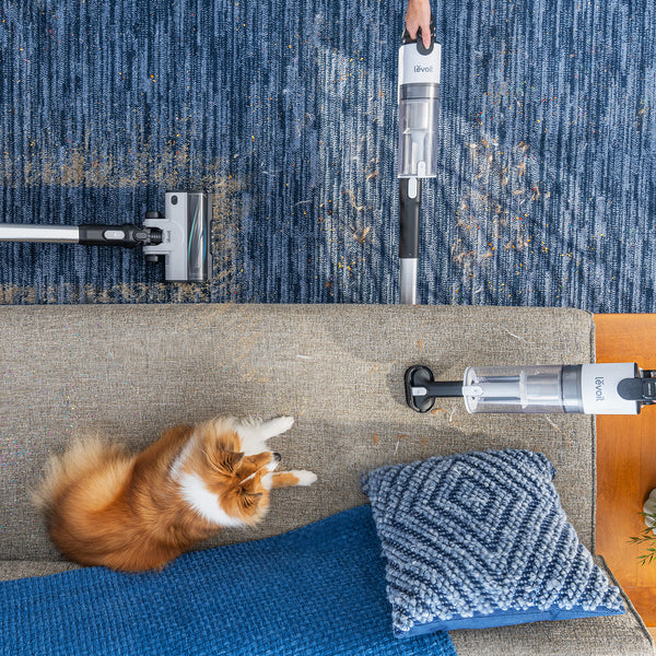 Levoit kabelloser Staubsauger, entwickelt für Haustiere und Allergien, bietet eine gründliche Reinigung für Haushalte.